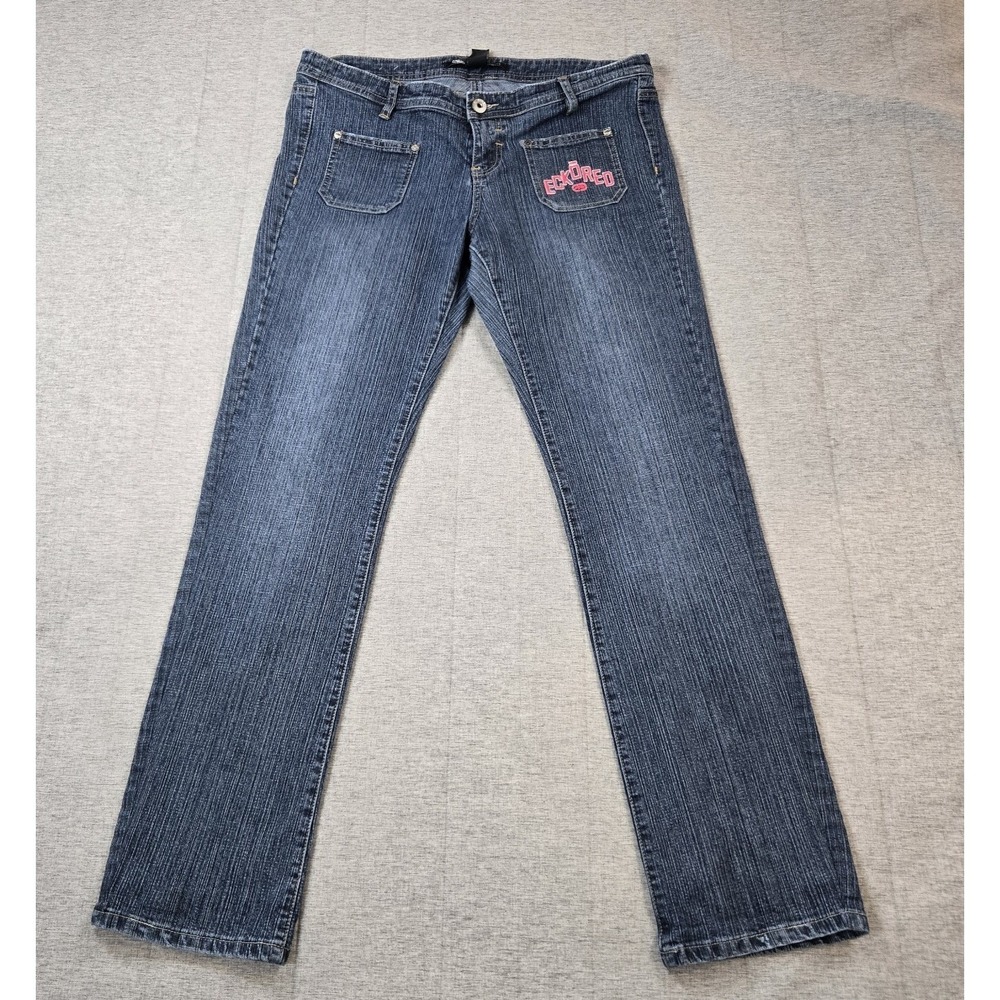 Ecko Red Junior's Jeans Mid Rise Straight Leg Urban Edgy Denim 36" X 32" Size 15
